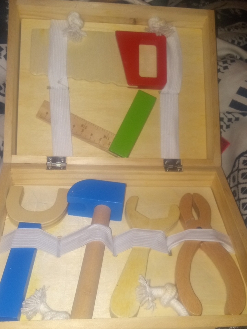 Wooden Kids Tool Kit - Blue & Natural